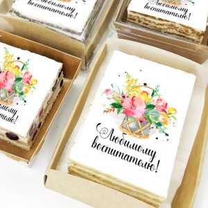 Торт-открытка "Букет воспитателю"