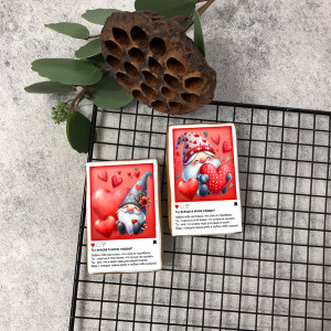 Имбирный пряник "Валентинка с гномом" 