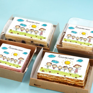 Торт-открытка "Детский рисунок"