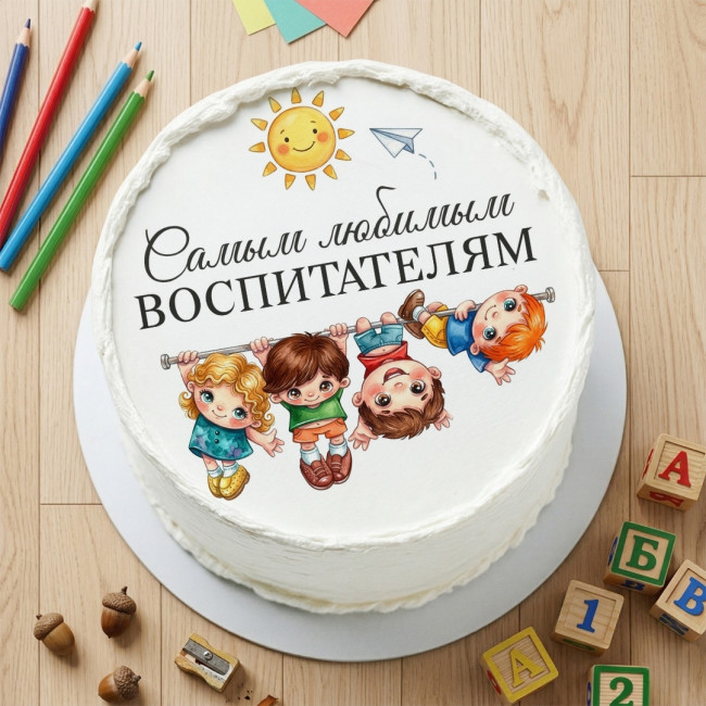 Торт с капкейками на выпускной из детского сада