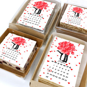 Торт-открытка "Любовь и шарики"