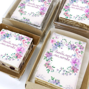 Торт-открытка "Любимой мамочке (цветы)"