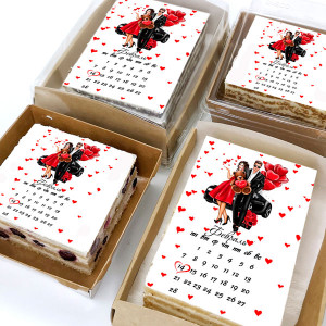 Торт-открытка "Парочка с игрушкой"