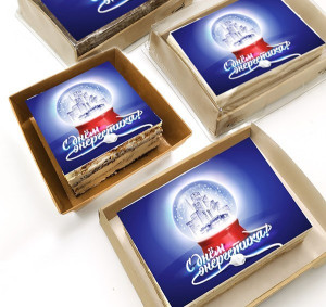 Торт-открытка "Снежный шар"