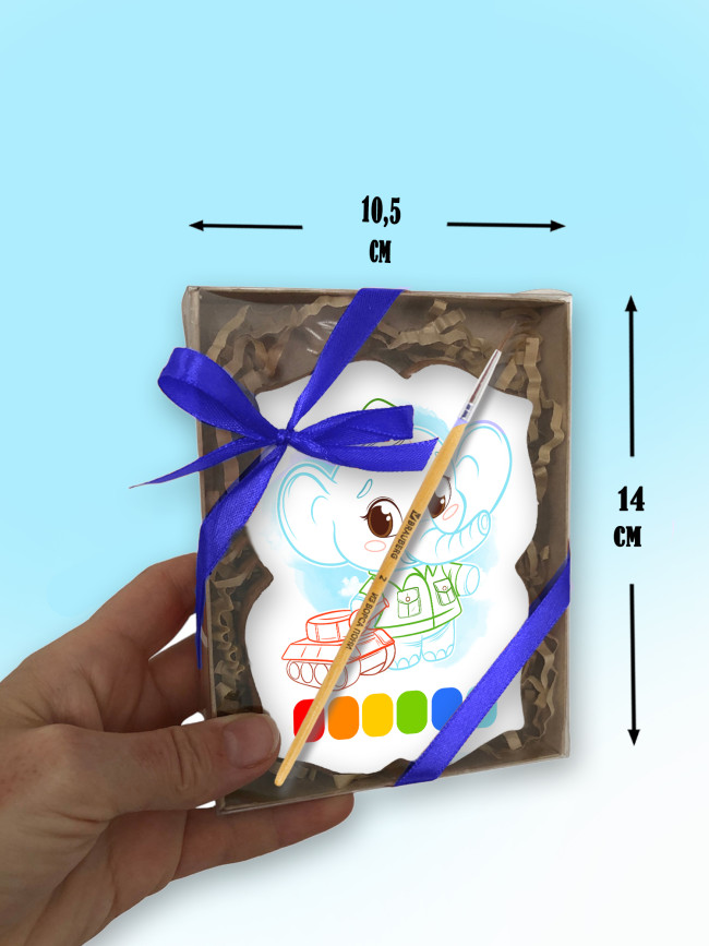 Пряник раскраска для мальчика (слоник) 