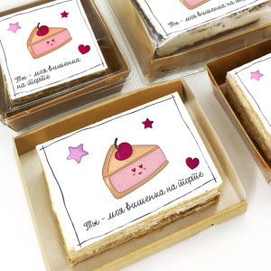 Торт-открытка "Ты моя вишенка"