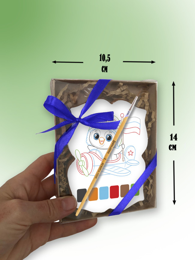 Пряник раскраска для мальчика (пингвин)  