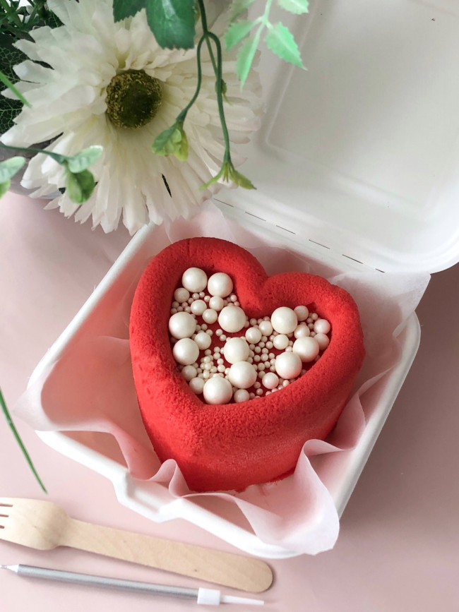 Бенто-торт  Сердце, бисквитно-муссовый