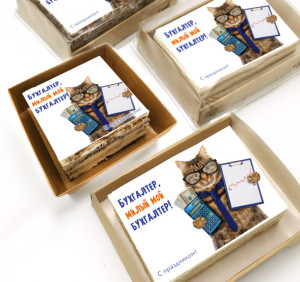 Торт-открытка "Милый мой, бухгалтер"