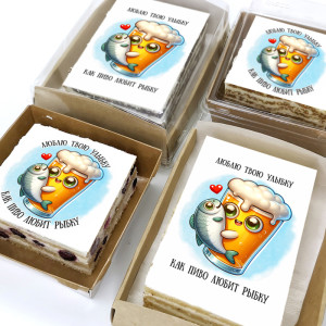 Торт-открытка "Люблю твою улыбку"