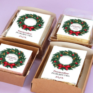 Торт-открытка "Рождественский венок"