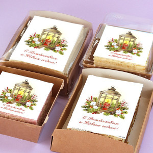 Торт-открытка "Рождественский фонарь"