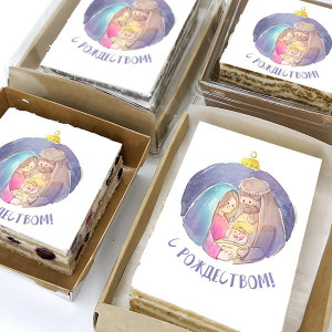 Торт-открытка "Рождество в шаре"