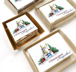 Торт-открытка "Рождество и Новый год"