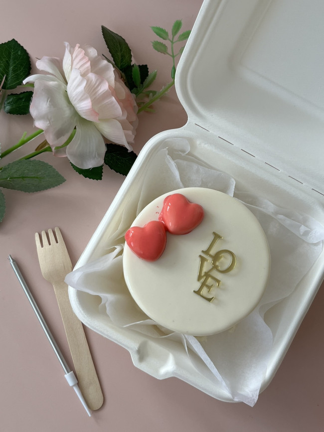 Бенто-торт  "Сердечки", бисквитно-муссовый