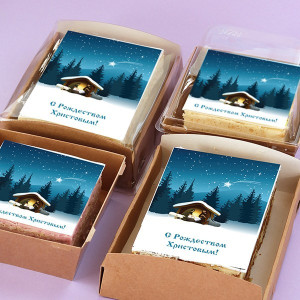 Торт-открытка "Рождество христово"