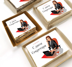Торт-открытка "С днем секретаря"