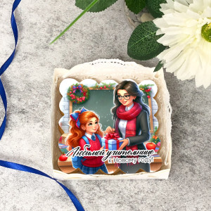 Имбирный пряник "Учительнице к Новыму годому" 