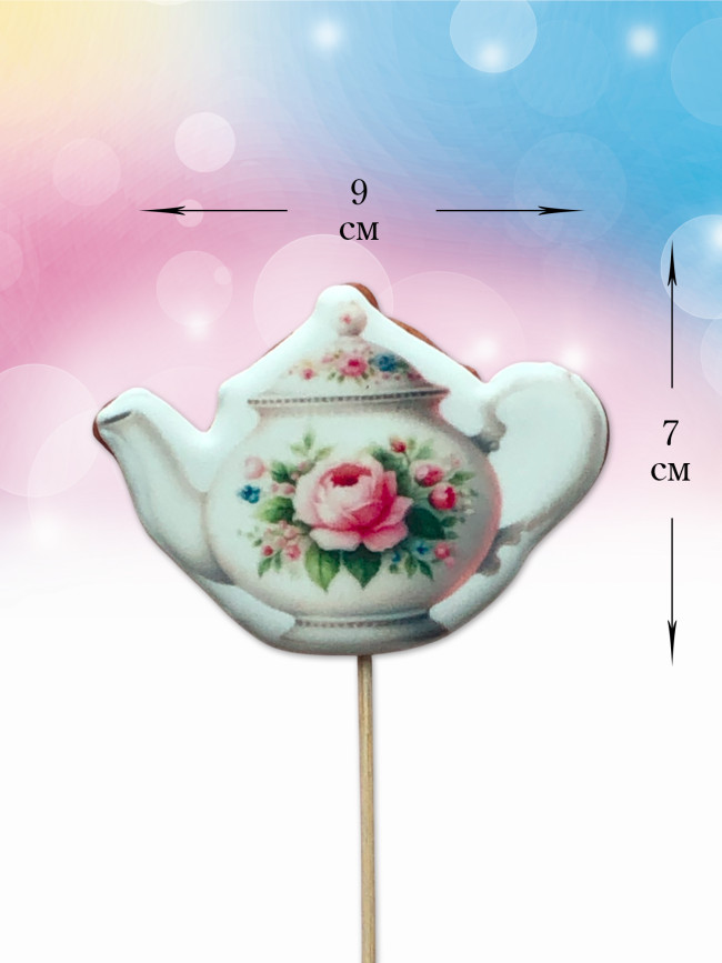 Пряничные топперы, украшение для  торта "Чайный сервиз"