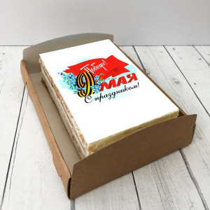 Торт-открытка "9 Мая (красный флаг)"