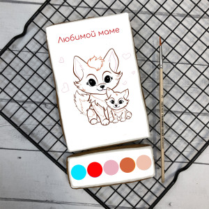 Пряник раскраска "Любимой маме (лисички)"