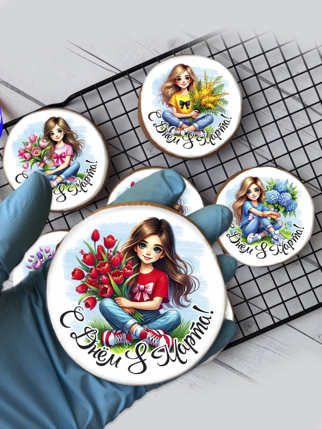 Имбирный пряник "8 марта" (подростки), 6 шт   