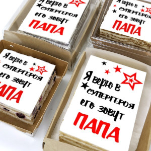 Торт-открытка "Я верю в супергероя"