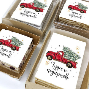 Торт-открытка "Чудес и подарков (машина)"