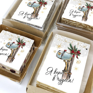 Торт-открытка "Я верю в чудеса"