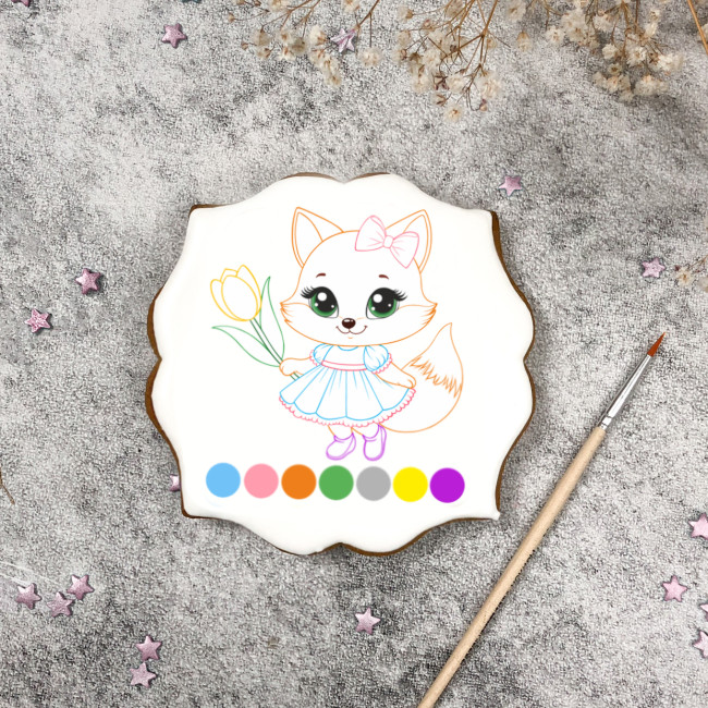 Пряник-раскраска "Лисичка" 