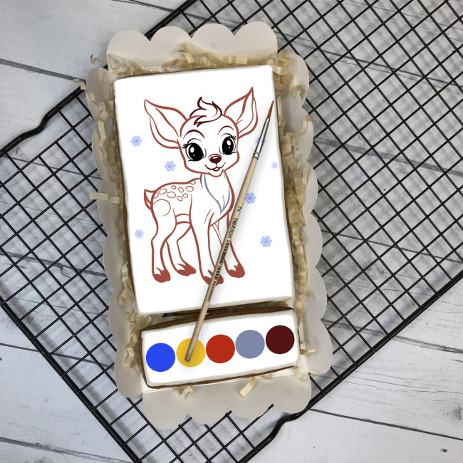 Пряник раскраска "Новогодний олень"   