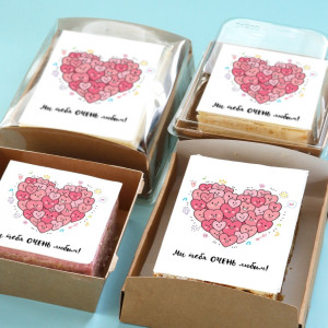 Торт-открытка "Сердечки"