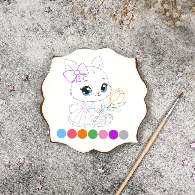 Пряник-раскраска "Зайка" 