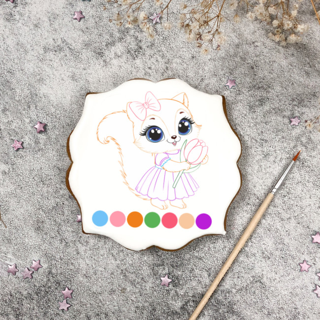 Пряник-раскраска "Белочка"  