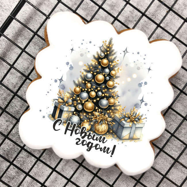 Набор имбирных пряников "С Новым годом" для девушки, 2 шт Набор имбирных пряников "С Новым годом" для девушки, 2 шт