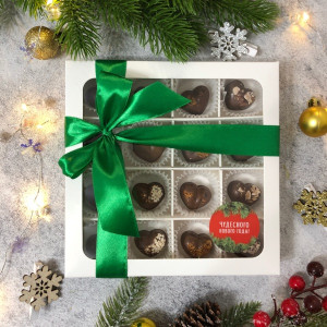 Шоколадные конфеты «Сердечки с наполнением» молочный шоколад 