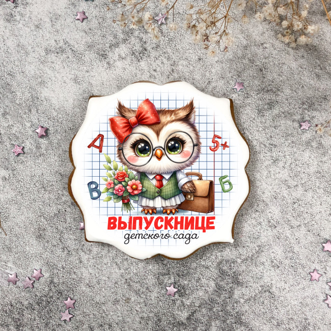 Имбирный пряник "Выпускнице детского сада" (мудрая сова)