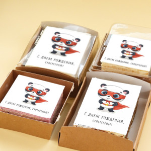 Торт-открытка "Панда супергерой"