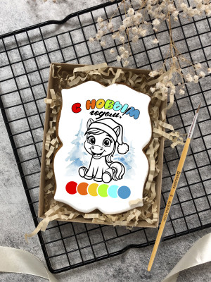 Пряник раскраска "Лошадка"   