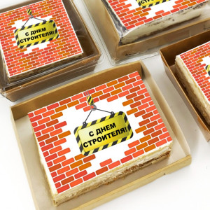 Торт-открытка "Кирпичная стена"