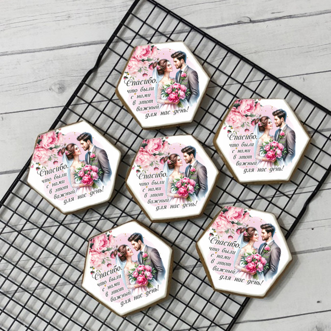 Имбирный пряник-бонбоньерка, подарок для гостей в день свадьбы "Пара" (в розовом исполнении), 10 шт Имбирный пряник-бонбоньерка, подарок для гостей в день свадьбы "Пара" (в розовом исполнении), 10 шт