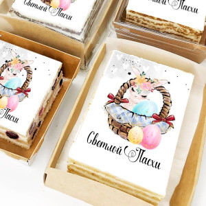 Торт-открытка "Светлой Пасхи (корзина)"