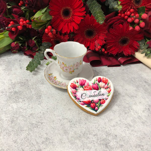 Имбирный пряник-сердце "С любовью"   