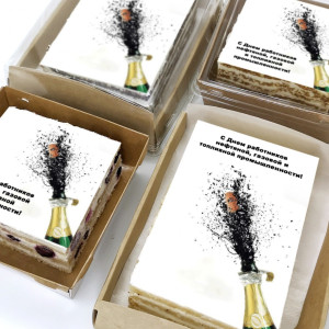 Торт-открытка "Шампанское"