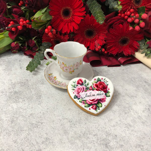 Имбирный пряник-сердце "Люблю тебя"    