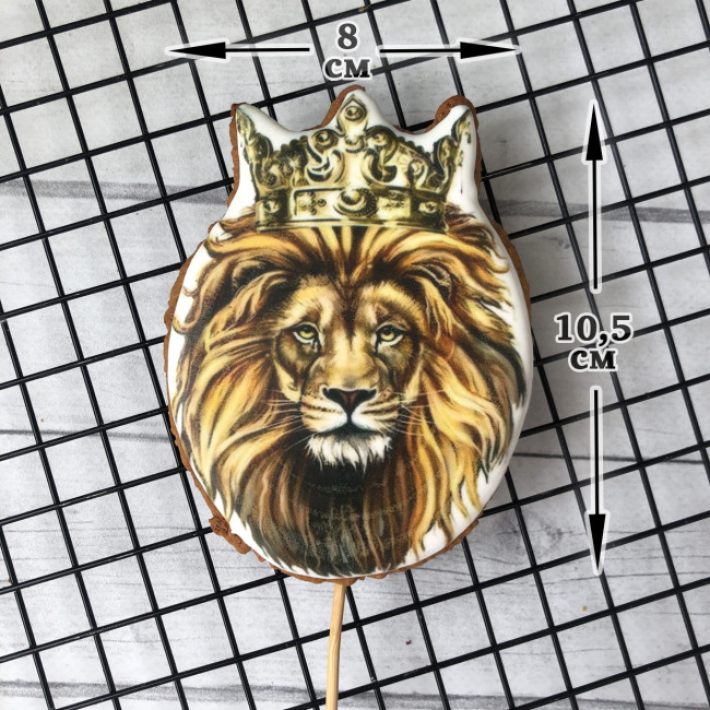 Пряничные топперы, украшение для мужского торта "Лев" 