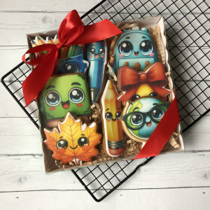 Набор пряников к 1 сентября "Веселая канцелярия", большой