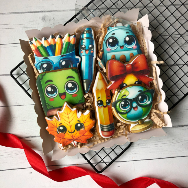 Набор пряников к 1 сентября "Веселая канцелярия", большой