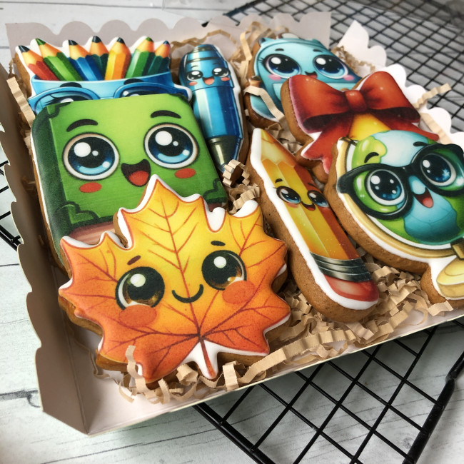 Набор пряников к 1 сентября "Веселая канцелярия", большой