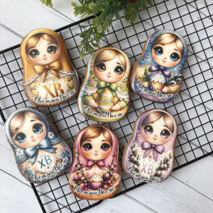 Имбирные пряники "Пасхальные матрешки", 6 шт